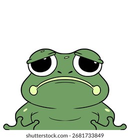 sad frog illustration hand drawn isolated vector