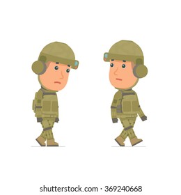 Sad and Frustrated Character Soldier goes and drags. for use in presentations, etc.