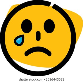 Ilustración vectorial de emoji de cara triste y divertida