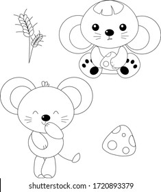 Sad and funny little mouse