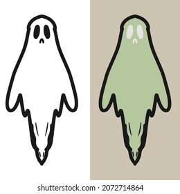 Sad ghost, editable vector file for all of your graphic needs.