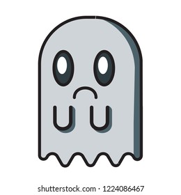 sad ghost emoticon vector, modern concept, simple style 