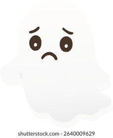 sad ghost halloween cute cartoon character