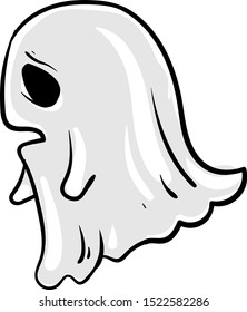 Sad ghost, illustration, vector on white background.