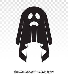 Sad ghost / phantom apparition - flat vector icon for apps and websites