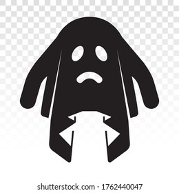 Sad ghost / phantom apparition - flat vector icon for apps and websites