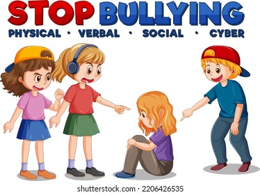 Sad Girl Bullied By Her Friends Stock Vector (Royalty Free) 2206426535 ...