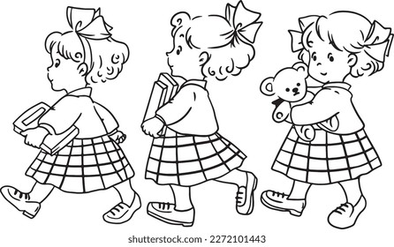 Sad girl in chair black dress cartoon doodle kawaii anime coloring page cute illustration clipart character chibi manga drawing outline line art