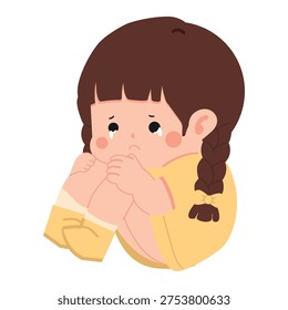sad girl crying representing sadness emotional pain loneliness and childhood feelings