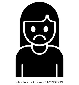 Sad girl icon design, vector illustration, best used for web app