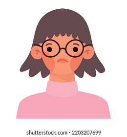 sad girl illustration over white