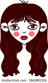 Sad girl, illustration, vector on white background