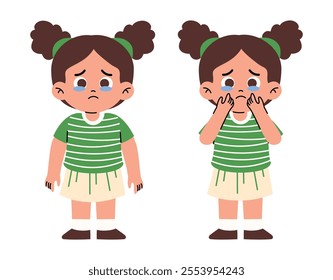 Sad Girl Kids Tearing and Crying	
