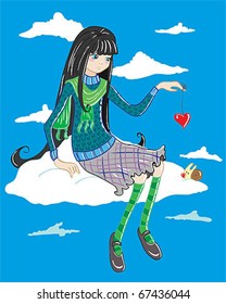  	Sad girl on the cloud