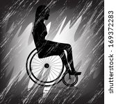 Sad Girl in wheelchair with dark background