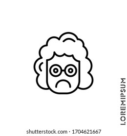 Sad girl, woman icon vector, emoticon symbol. Modern symbol for web and mobile apps. Very Sad Emoticon Icon Vector Illustration. Outline Style.