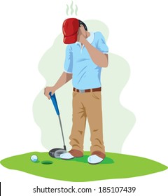 Sad golfer