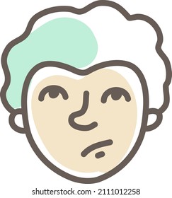Sad grandma, illustration, vector on a white background.