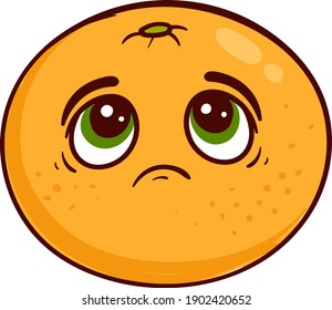 Triste pomelo, ilustración, vector sobre un fondo blanco.