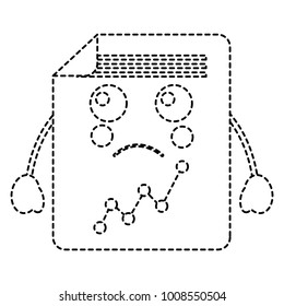 sad graph chart kawaii icon image 
