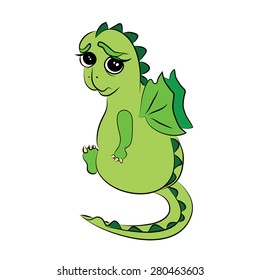 sad green dragon 