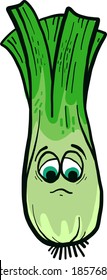 Lecha verde triste, ilustración, vector sobre fondo blanco
