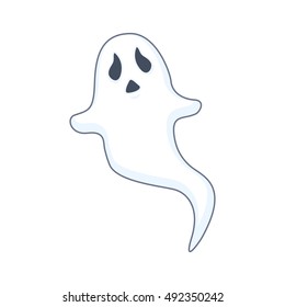 Sad Halloween ghost illustration