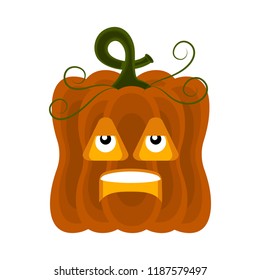 Sad halloween pumpkin cartoon character