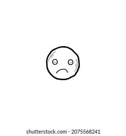 Sad hand drawn doodle emoji