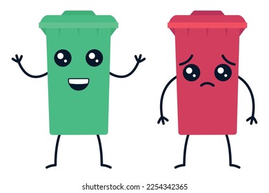 Triste Y Feliz Bin Emojis Vectorart