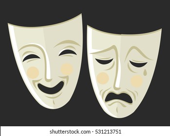 sad and happy theater masks