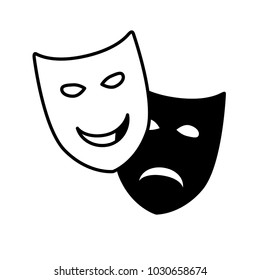 Sad Happy Theatrical Drama Comedy Masks Stock Vector (Royalty Free ...