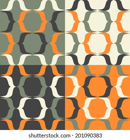 Sad harlequin. Seamless patterns in flat style. Color options