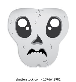 Sad head skull cartoon. Vector illustration design