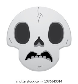 Sad head skull cartoon. Vector illustration design