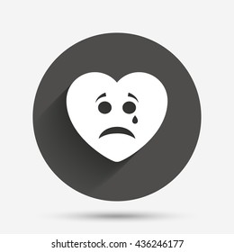 Sad Heart Face Sign Icon Sadness Stock Vector (Royalty Free) 562399927