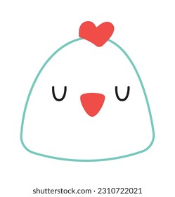 Sad Hen Face Vector Illustration