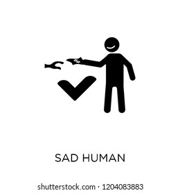 sad human icon. sad human symbol design from Feelings collection. Simple element vector illustration on white background.