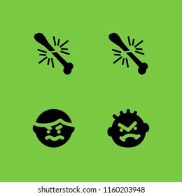 sad icon. 4 sad set with broke, angry and drunk vector icons for web and mobile app