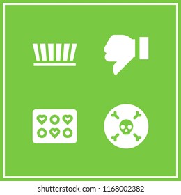 sad icon. 4 sad vector set. molded, dislike and death icons for web and design about sad theme