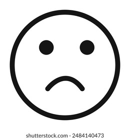 sad icon black and white vector sign