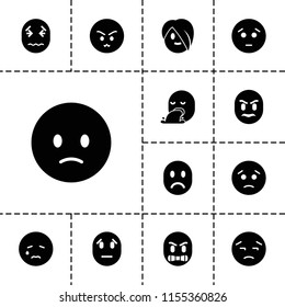 Sad icon. collection of 13 sad filled icons such as . editable sad icons for web and mobile.