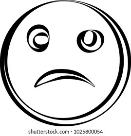 Sad Icon, Sad Face Icon Vector Art Illustration
