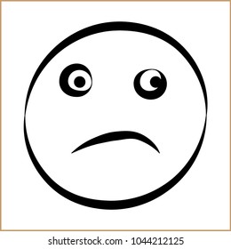 Sad Icon, Sad Face Icon Vector Art Illustration