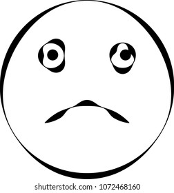 Sad Icon, Sad Face Icon Vector Art Illustration