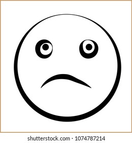 Sad Icon, Sad Face Icon Vector Art Illustration
