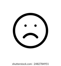 Sad icon, face, vector design