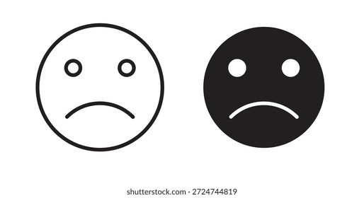 Icono triste. cartel plano lleno para el concepto móvil y el Diseño web