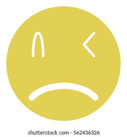 Sad icon - Flat design, glyph style icon - Yellow