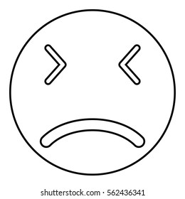 Sad icon - Flat design, glyph style icon - Outline black